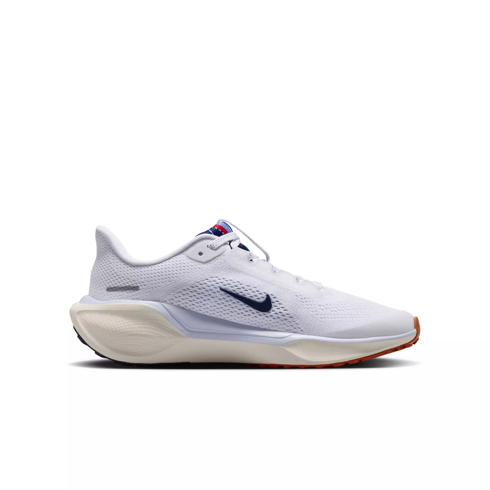 Nike Air Zoom Pegasus 41 "White/Midnight Navy/Soft Pearl/Ghost" Grade School Boys' Shoe - WHITE/NAVY