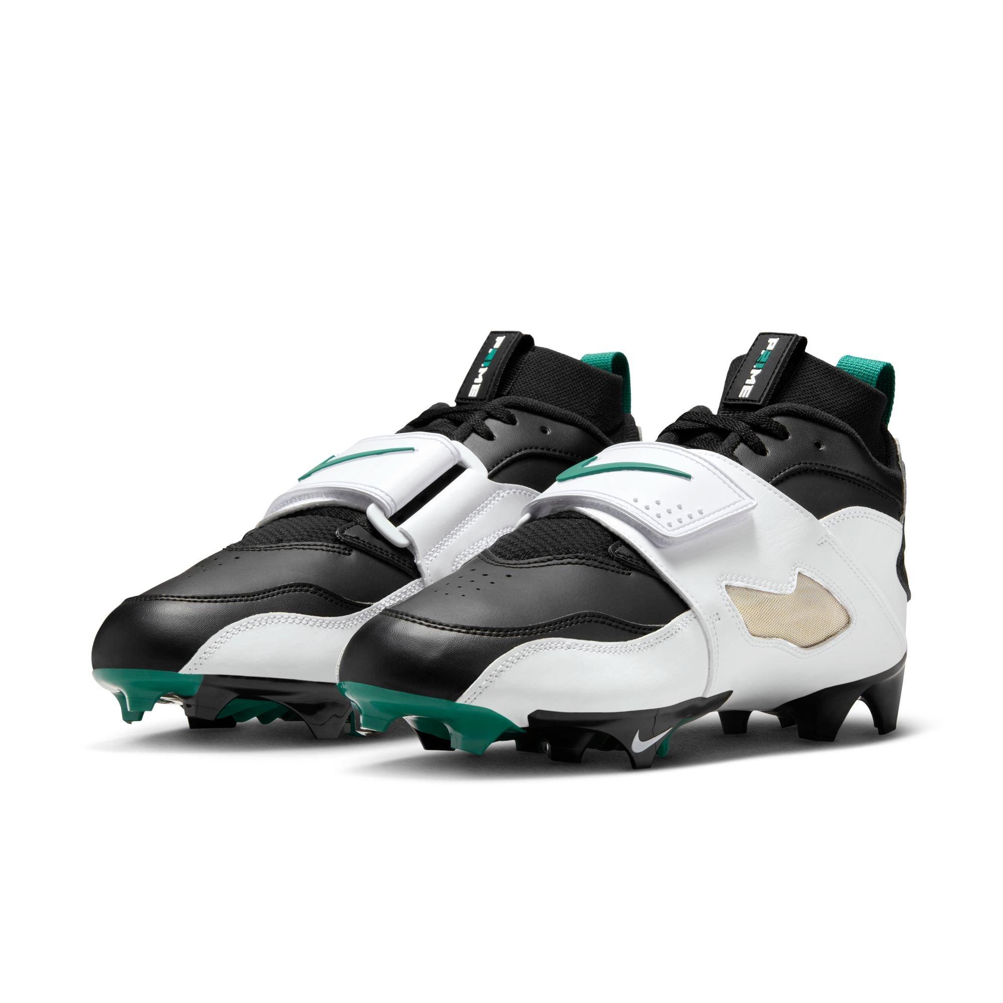 Nike Diamond Turf 93 TD "White/Black" Men's Football Cleat - WHITE/MYSTIC GREEN/BLACK Thumbnail View 3