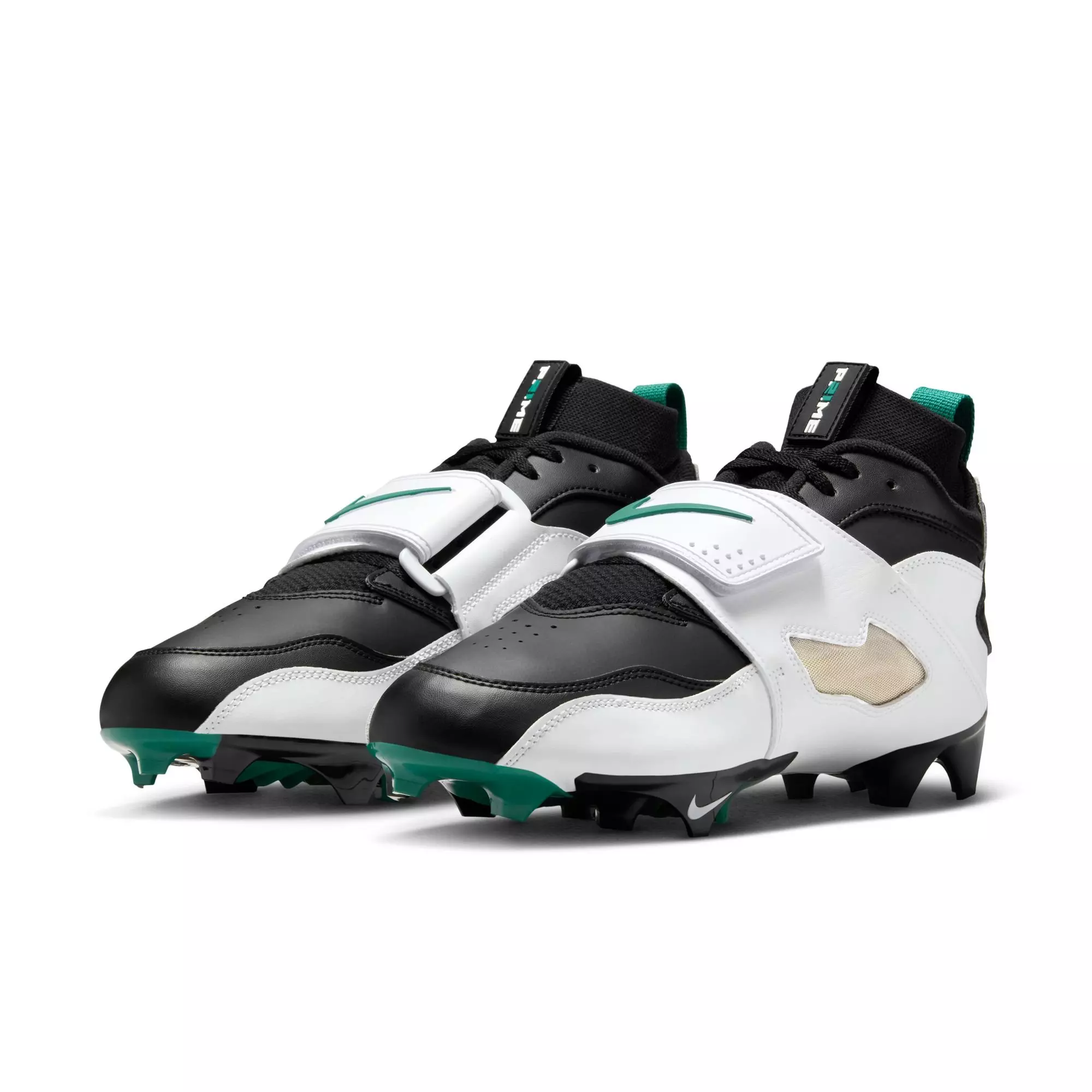 Nike Diamond Turf 93 TD "White/Black" Men's Football Cleat - WHITE/MYSTIC GREEN/BLACK