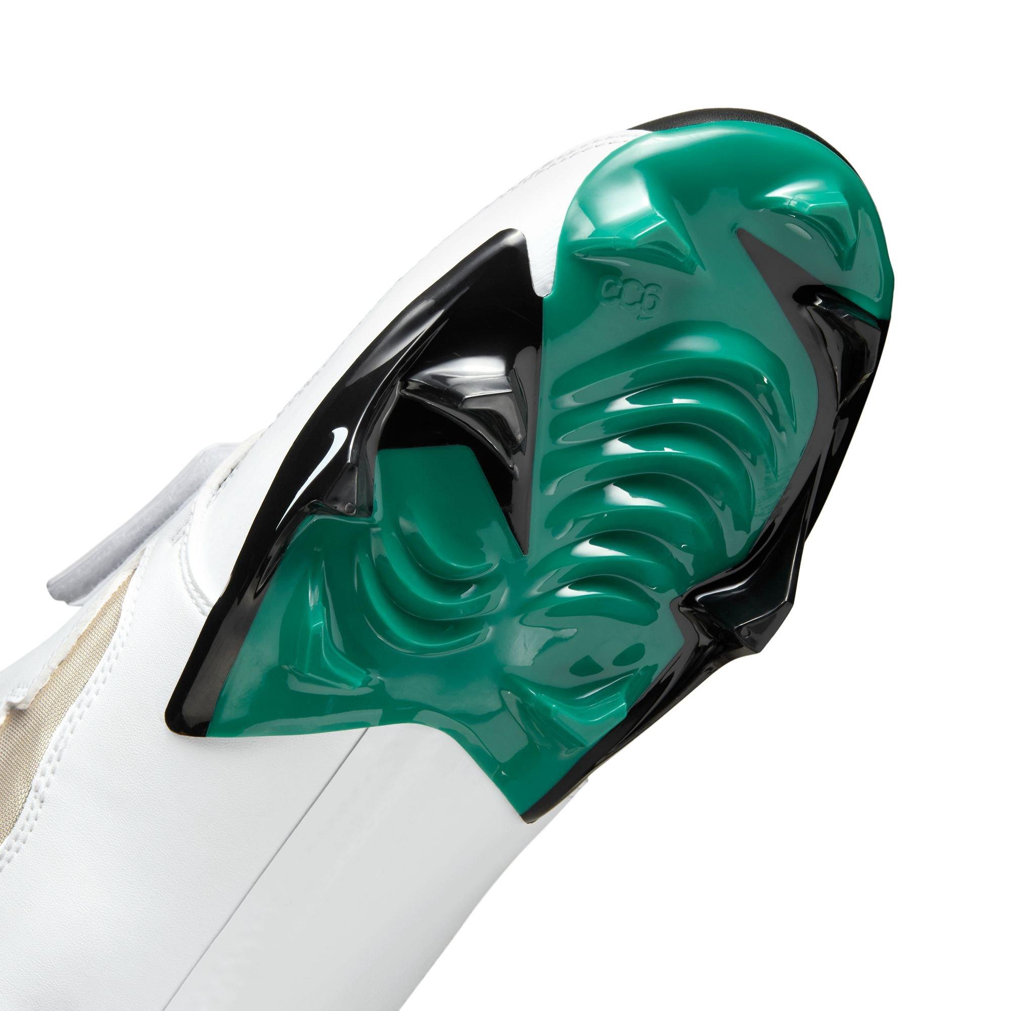 Nike Diamond Turf 93 TD "White/Black" Men's Football Cleat - WHITE/MYSTIC GREEN/BLACK Thumbnail View 4