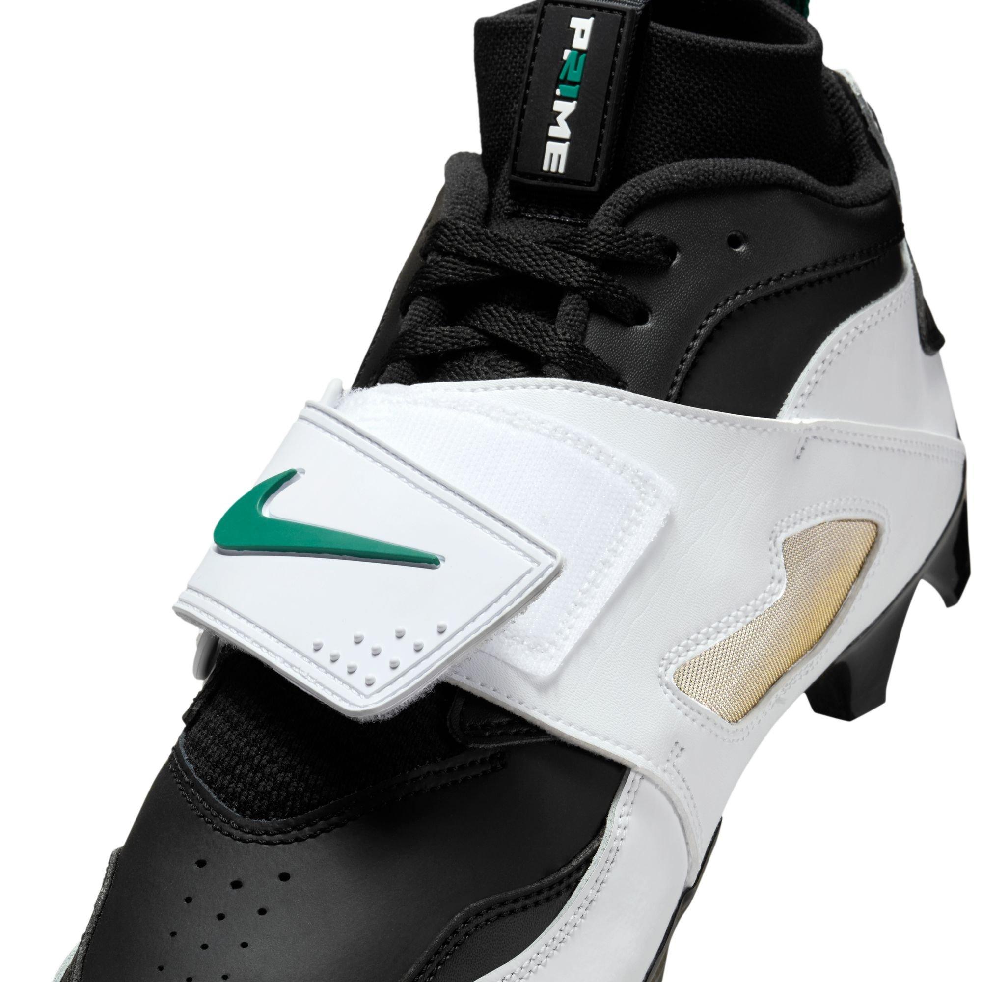 Nike Diamond Turf 93 TD "White/Black" Men's Football Cleat - WHITE/MYSTIC GREEN/BLACK Thumbnail View 5