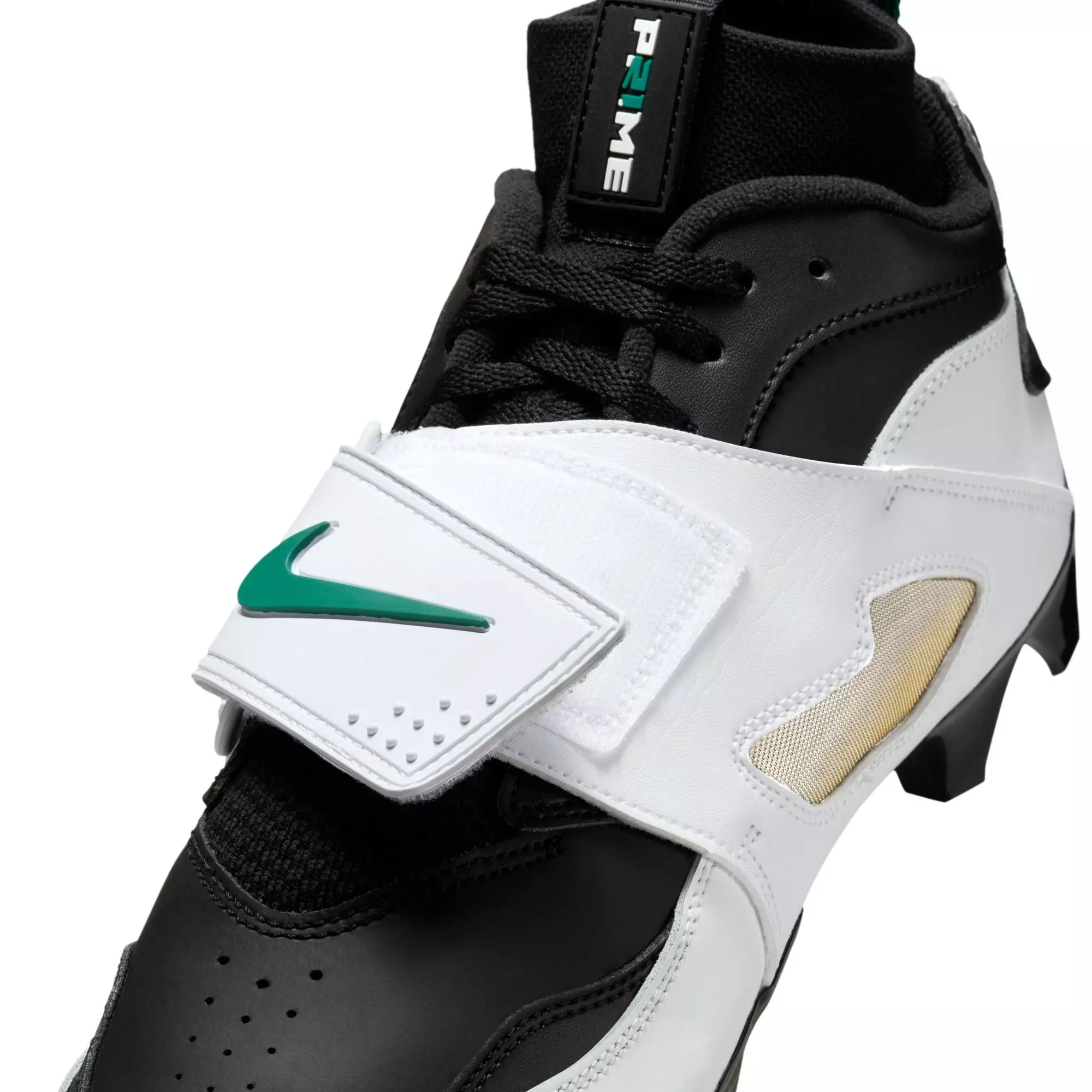 Nike Diamond Turf 93 TD "White/Black" Men's Football Cleat - WHITE/MYSTIC GREEN/BLACK