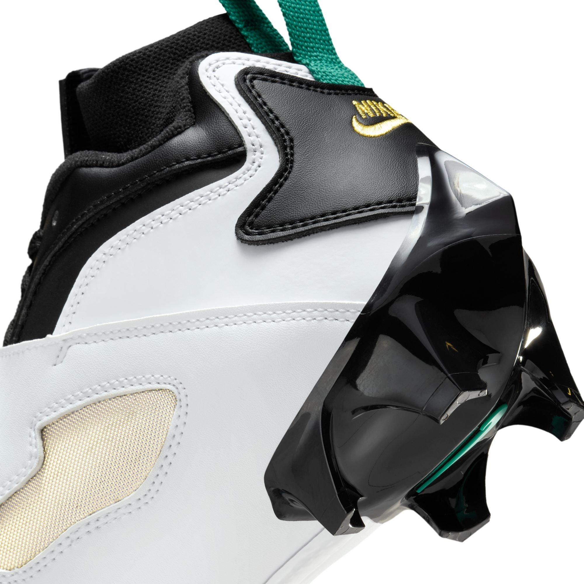 Nike Diamond Turf 93 TD "White/Black" Men's Football Cleat - WHITE/MYSTIC GREEN/BLACK Thumbnail View 6