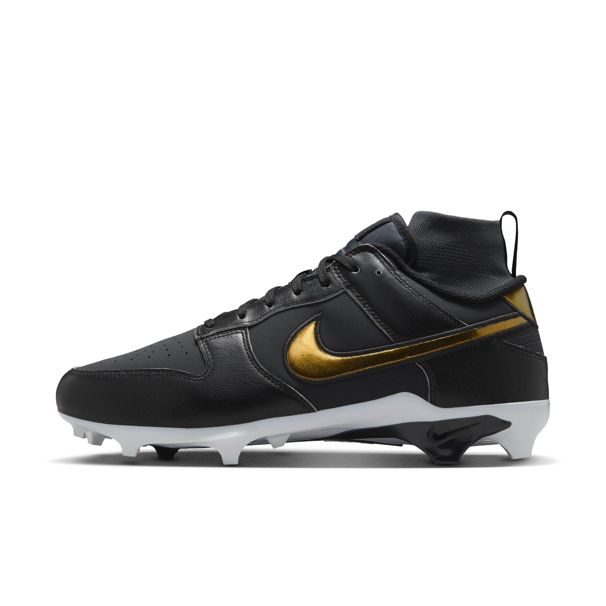 Nike Alpha Menace Dunk "Black/Off Noir" Men's Football Cleat - BLACK/OFF-NOIR Thumbnail View 3