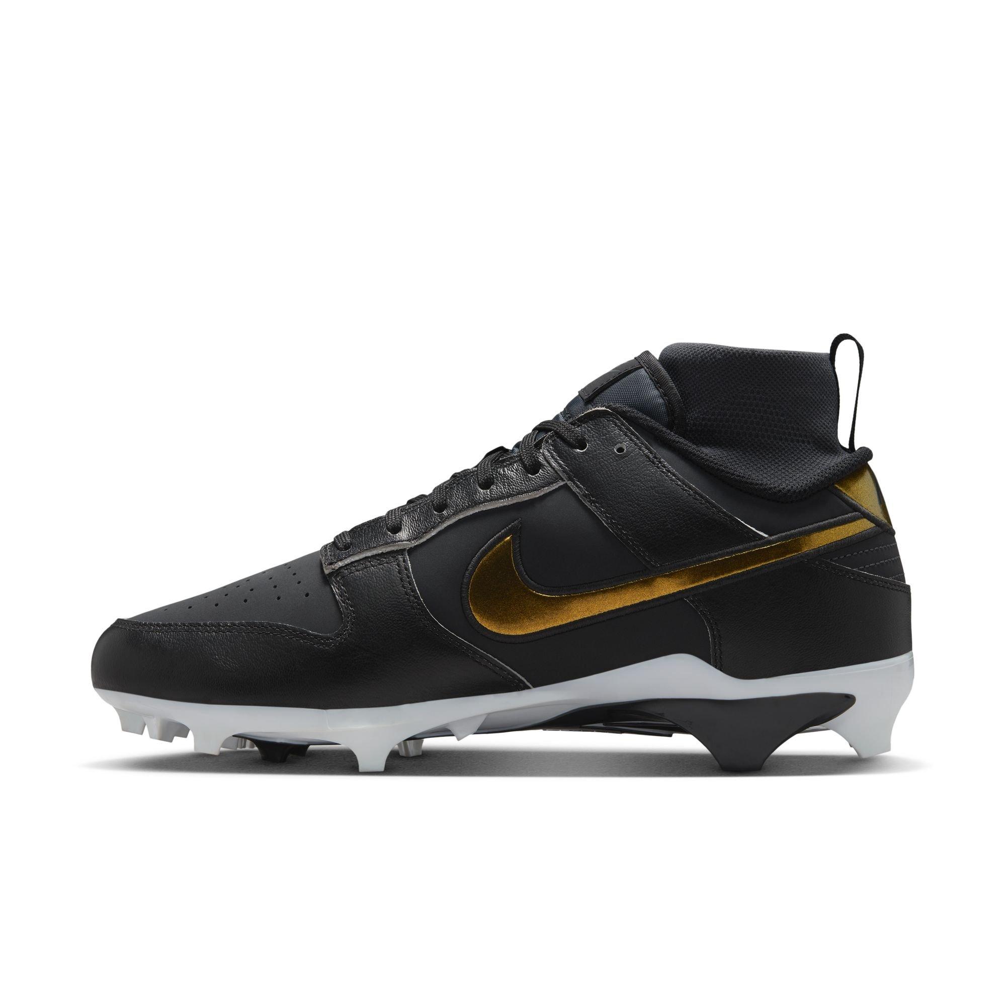 Nike Alpha Menace Dunk "Black/Off Noir" Men's Football Cleat - BLACK/OFF-NOIR Thumbnail View 4