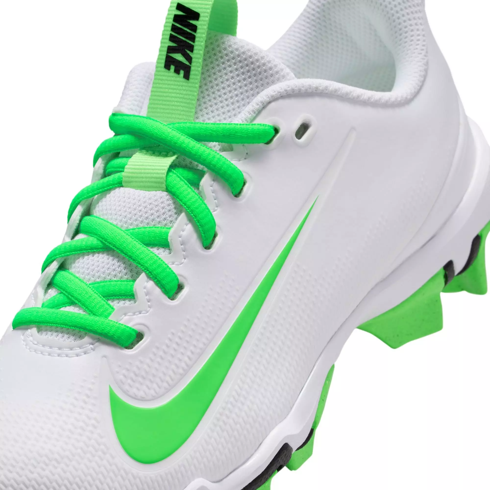 Nike Kyler Vapor Shark "White/Green Strike/Pink Foam/Black" Grade School Boys' Football Cleat - WHITE/GREEN