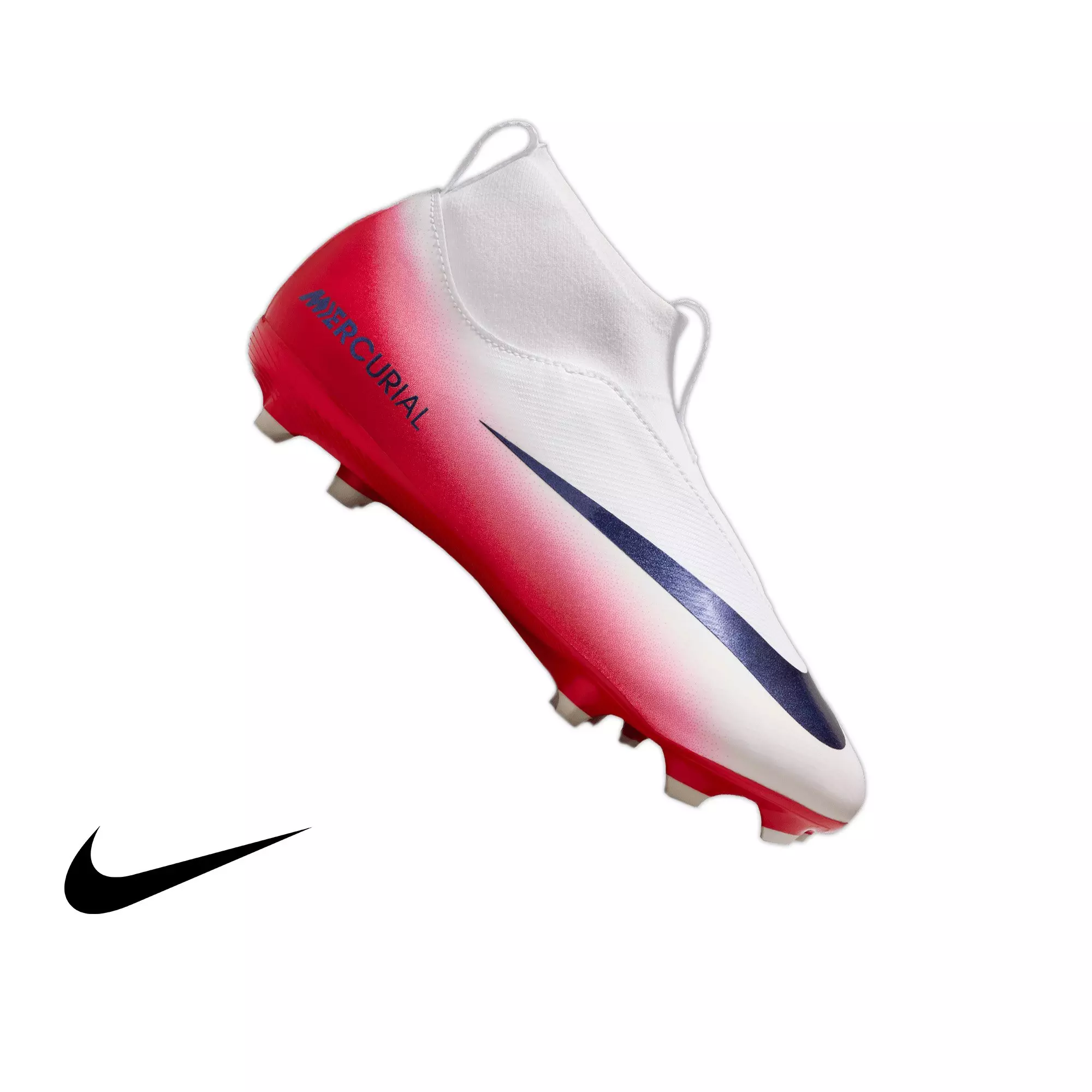 Nike Mercurial Superfly 10 Academy MG "University Red" Grade School Kids' Soccer Cleat - RED/BLACK