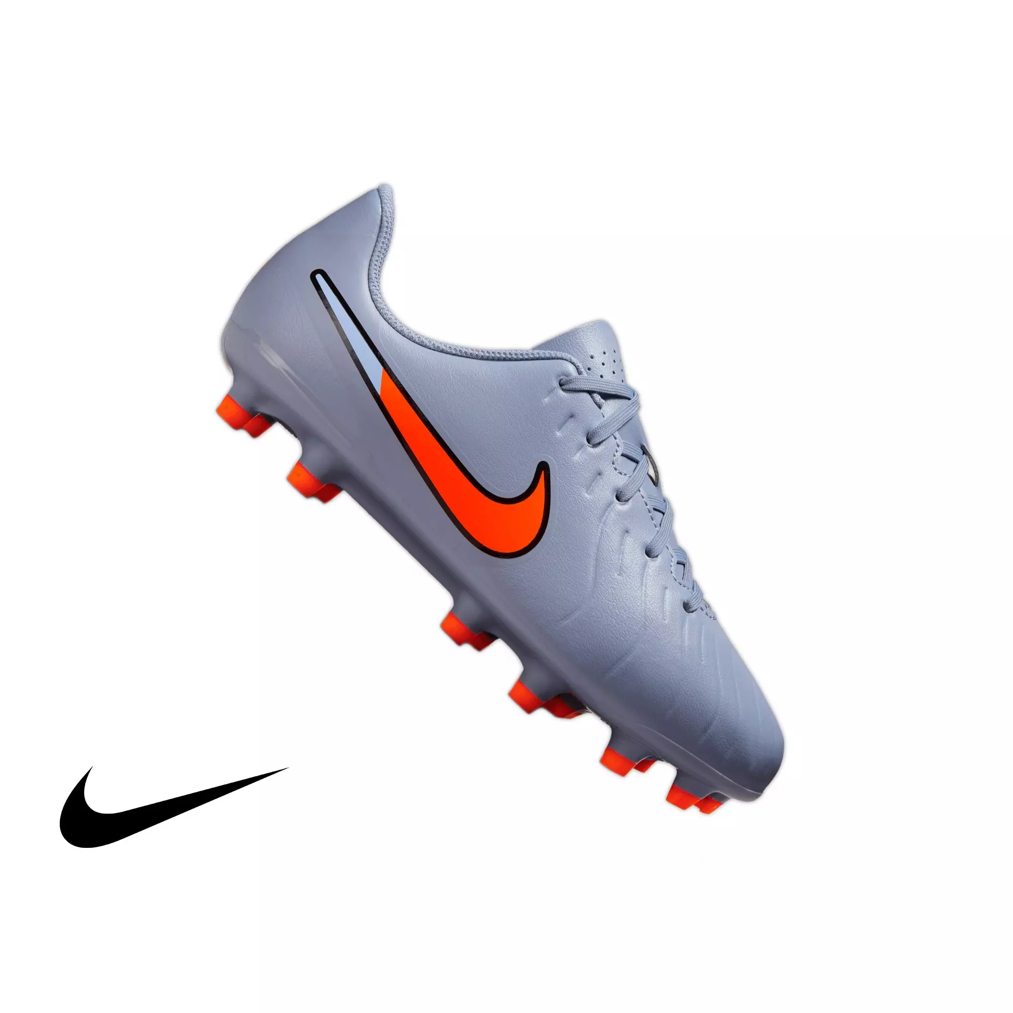 Nike Jr. Tiempo Legend 10 Club Turf "Blue Eclipse" Preschool Kids' Soccer Cleat - GREY/BLACK/RED