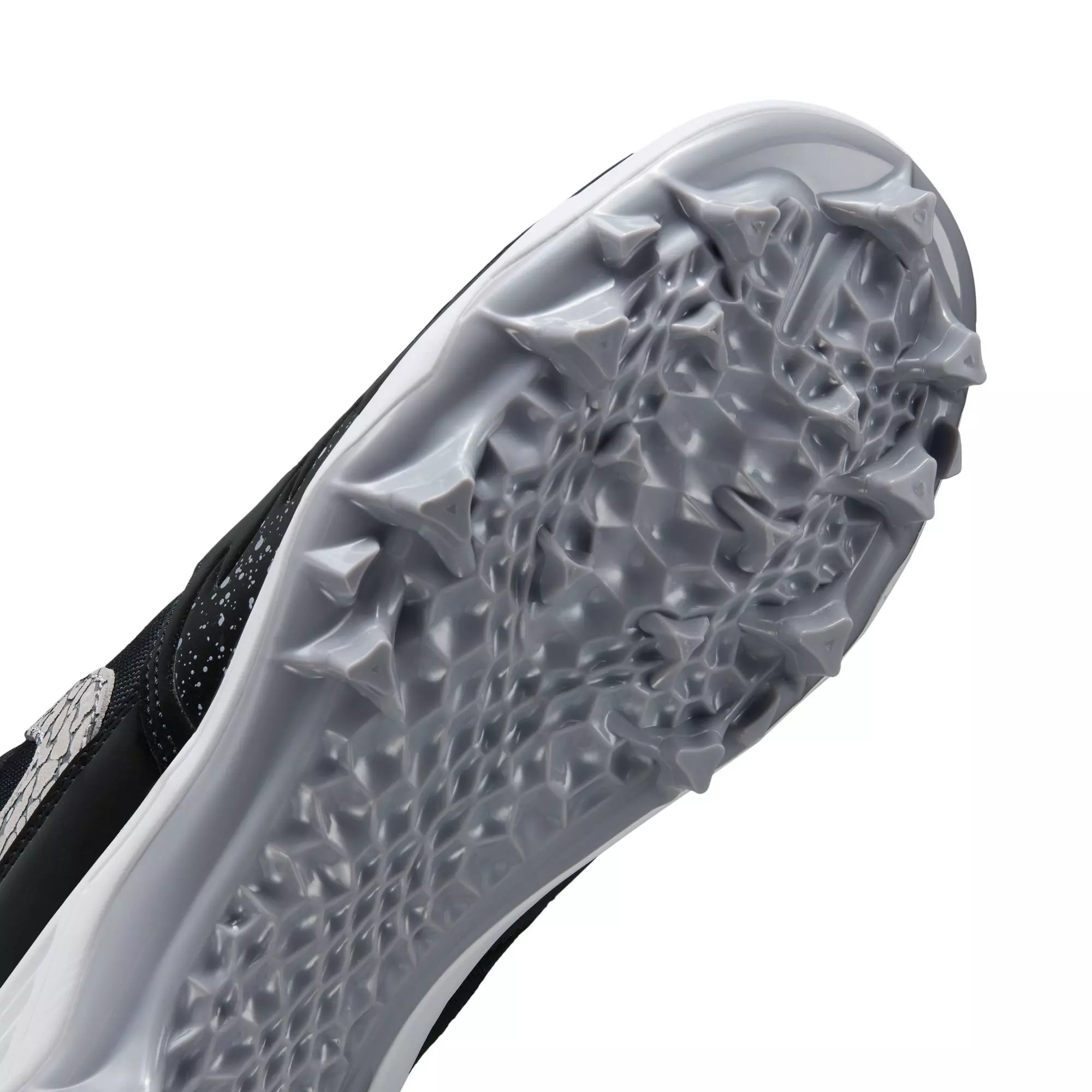 Jordan Stadium 90 Low TD "Black/Fire Red/Cement Grey/White" Men's Football Cleat - BLACK/GREY/RED