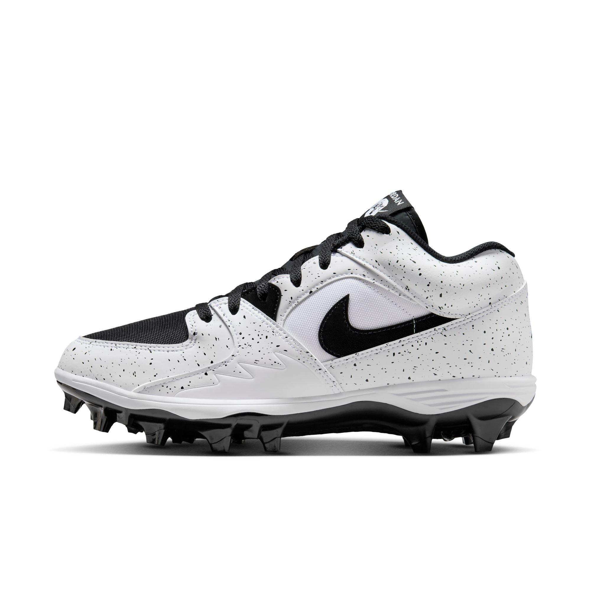 Jordan Stadium 90 Low TD "White/Black" Men's Football Cleat - WHITE/BLACK Thumbnail View 3