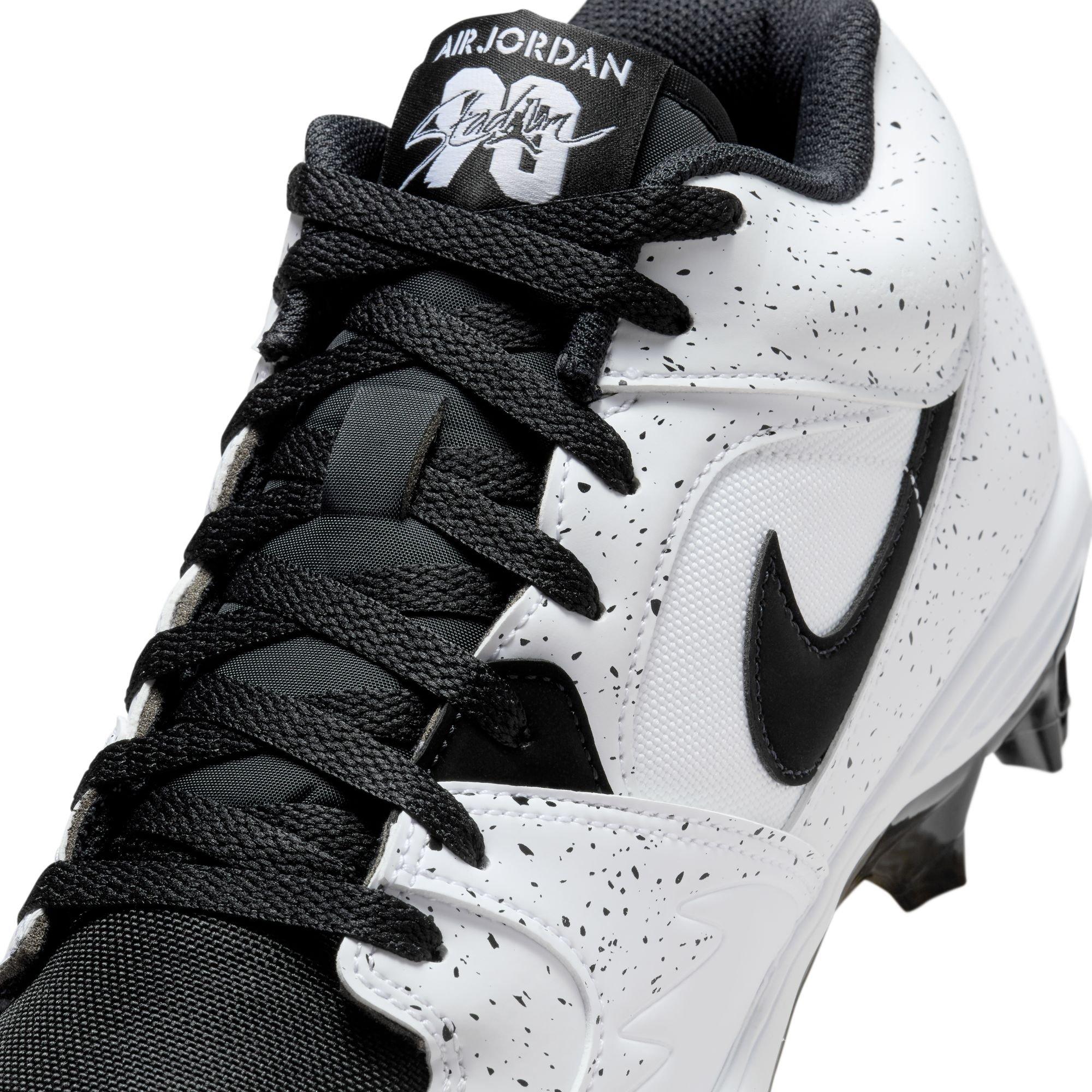 Jordan Stadium 90 Low TD "White/Black" Men's Football Cleat - WHITE/BLACK Thumbnail View 10