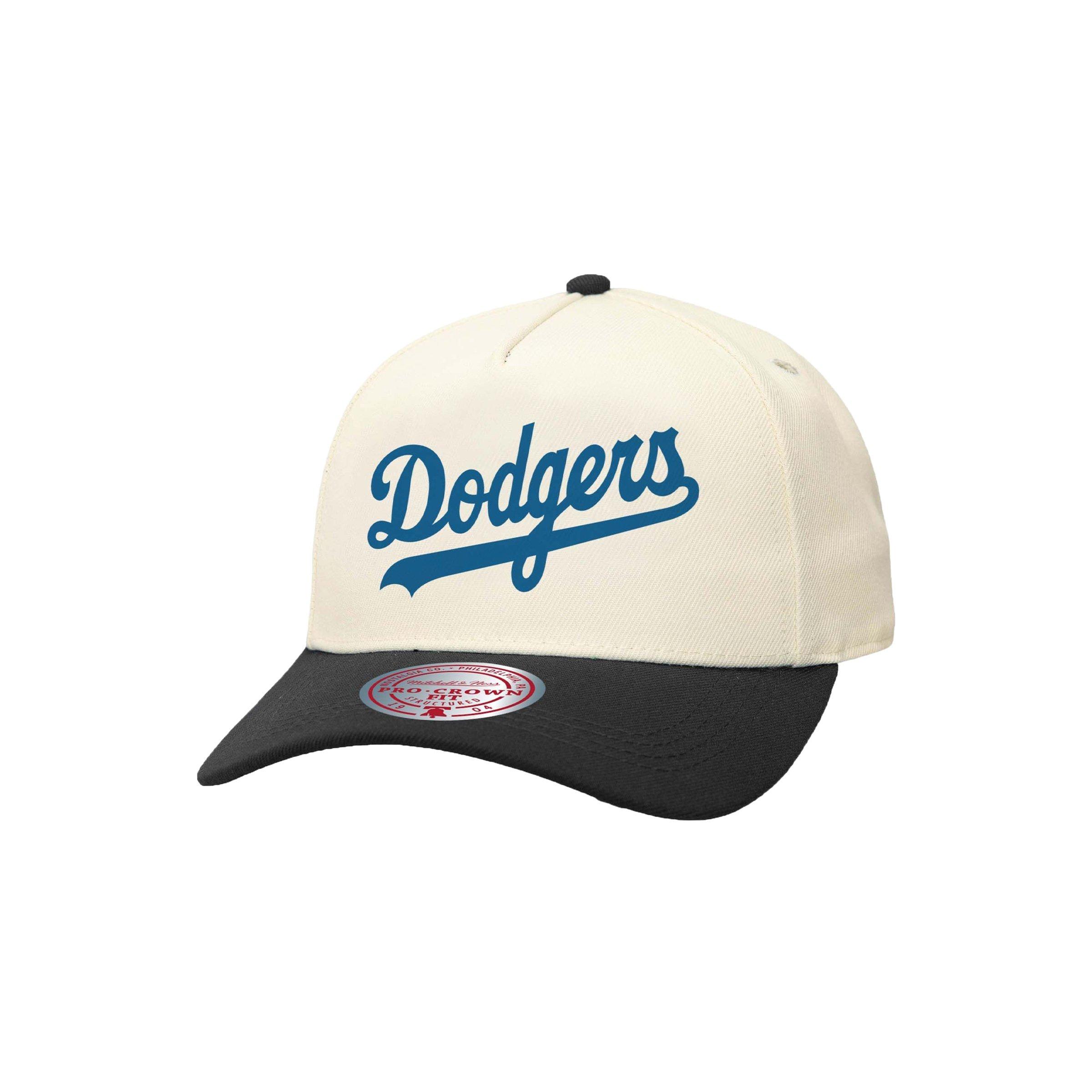 Mitchel & Ness Los Angeles Dodgers Off Word Snapback Hat-Off-White