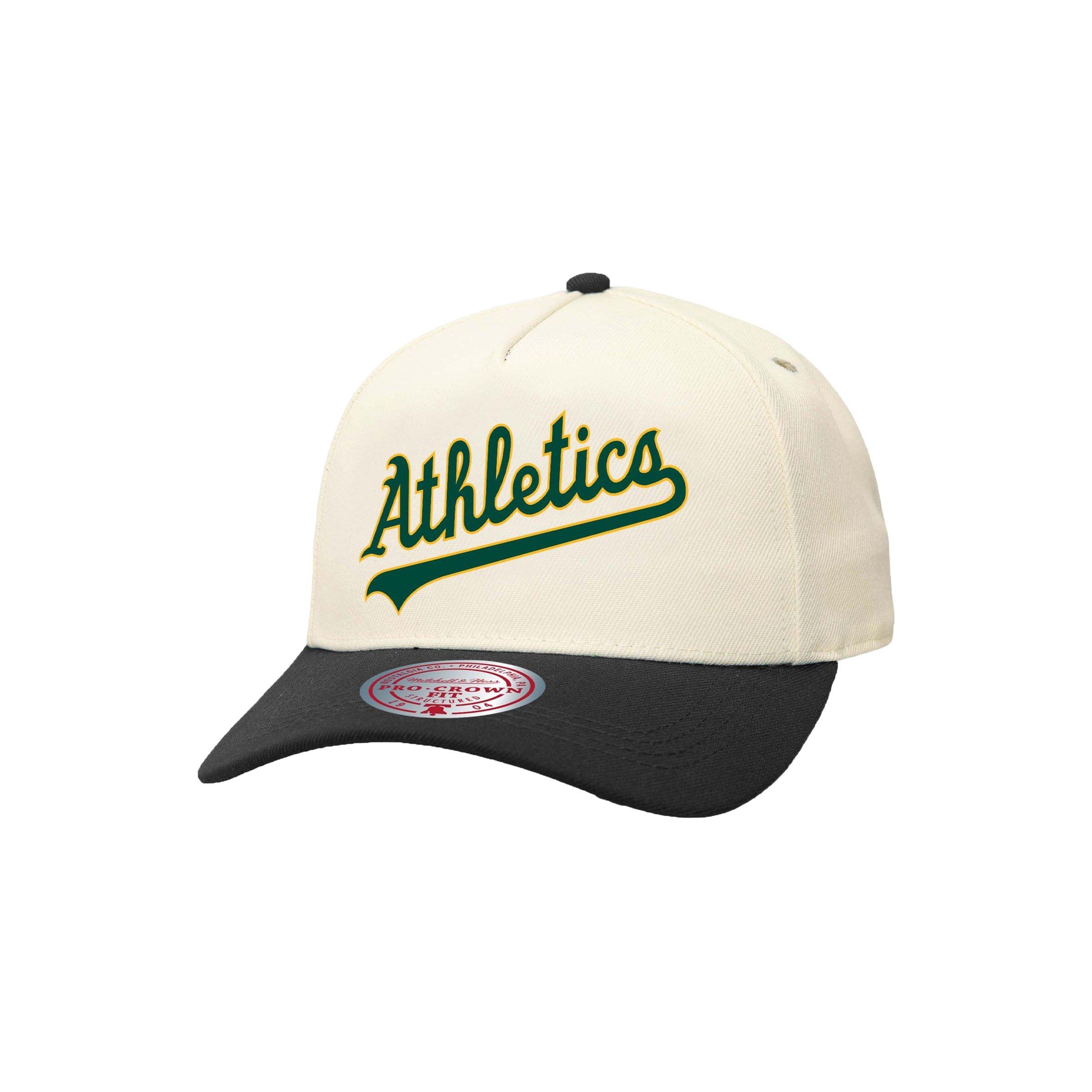 Mitchel & Ness Oakland Athletics Off Word Snapback Hat-Off-White