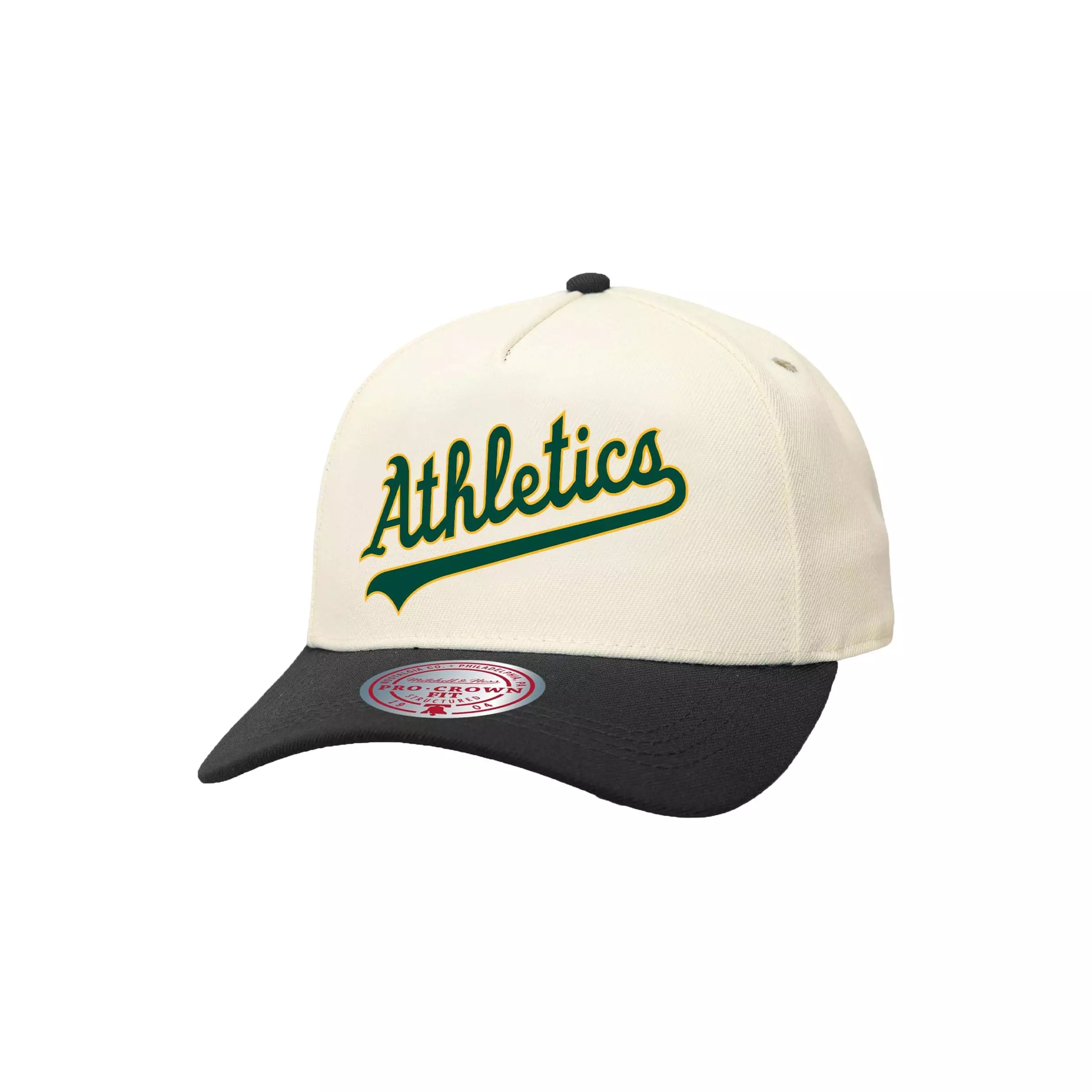 Mitchel & Ness Oakland Athletics Off Word Snapback Hat-Off-White - CREAM