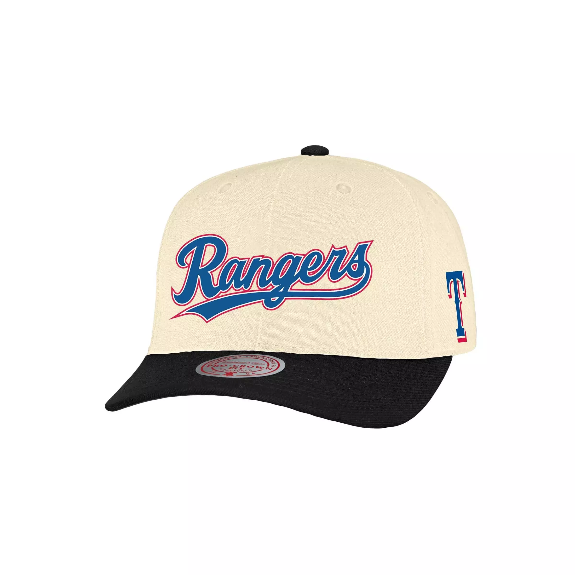 Mitchel & Ness Texas Rangers Off Word Snapback Hat-Off White - CREAM
