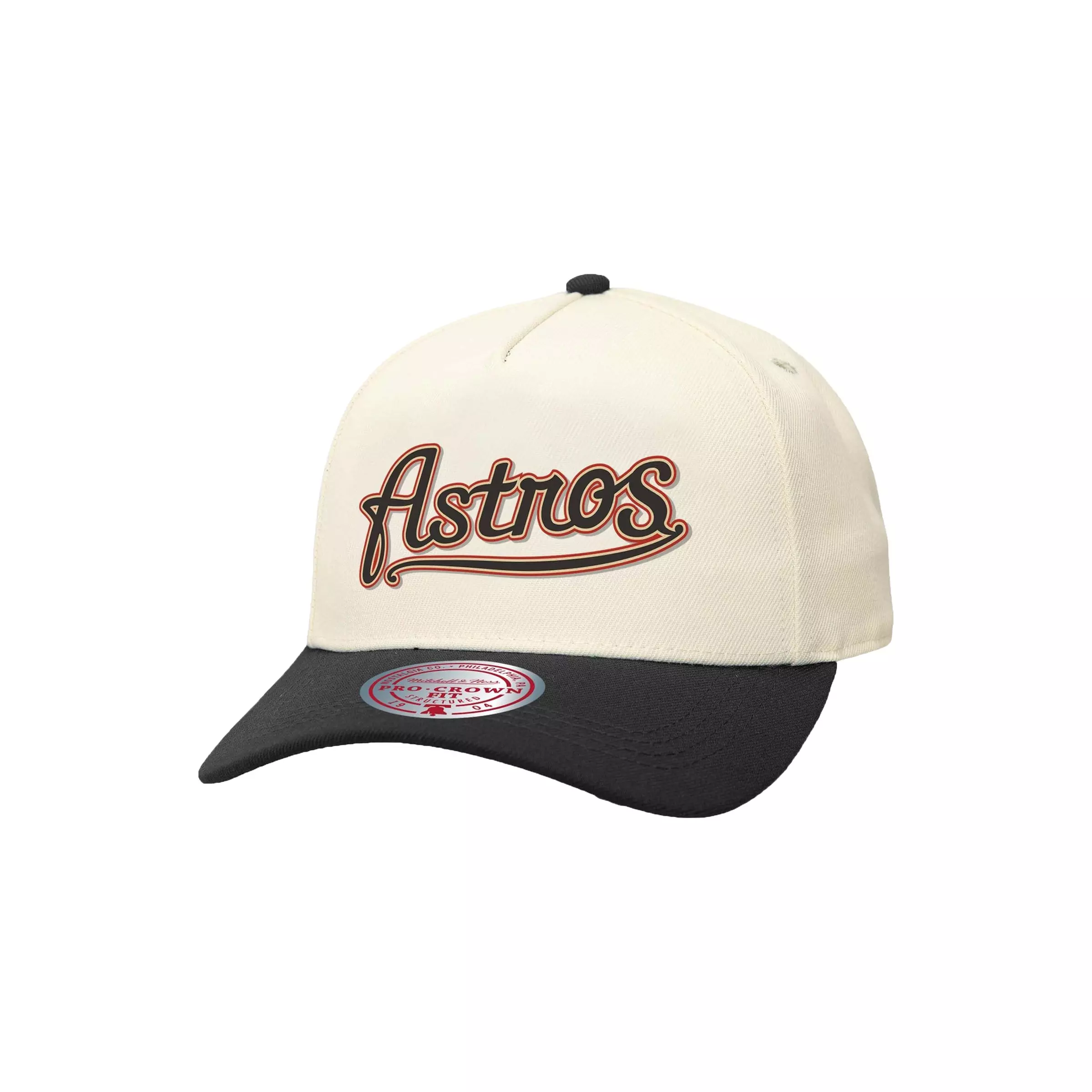 Mitchel & Ness Houston Astros Off Word Snapback Hat-Off-White - CREAM