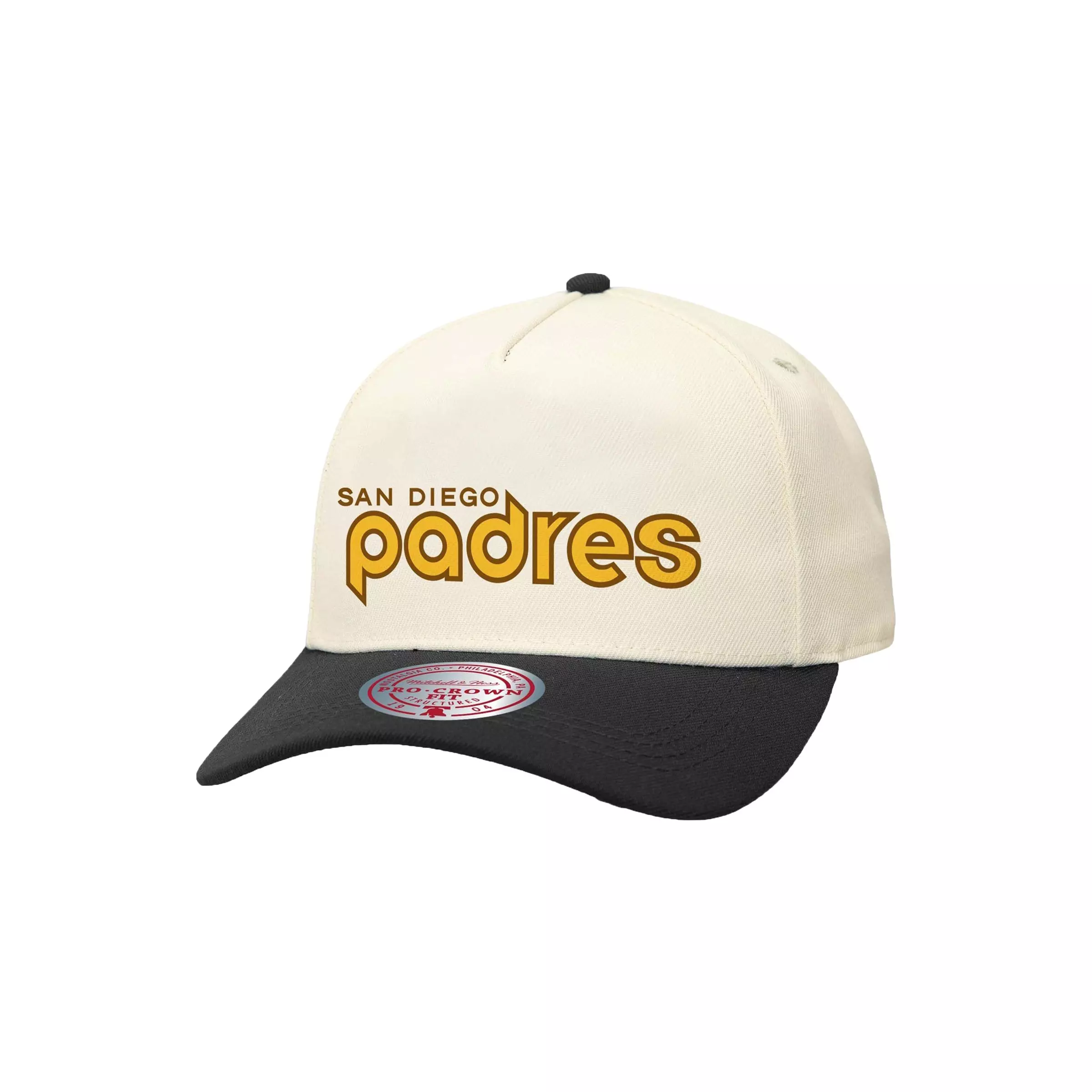 Mitchel & Ness San Diego Padres Off Word Snapback Hat-Off-White - CREAM