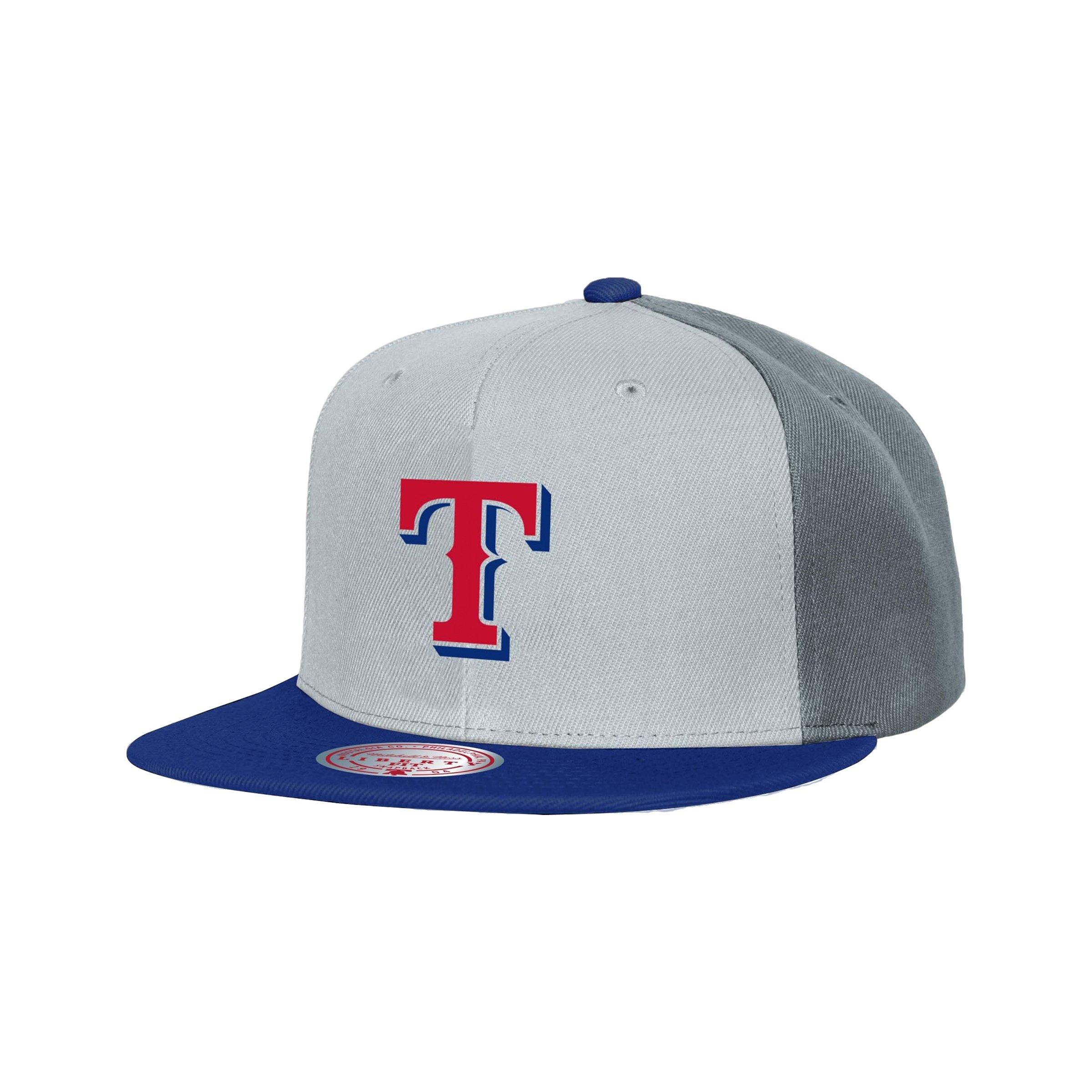 Mitchell & Ness Texas Rangers Triple Play Grey Snapback Hat