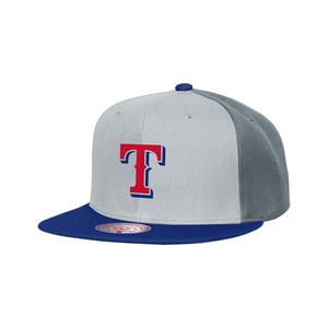 Mitchell & Ness Texas Rangers Triple Play Snapback Hat-Grey