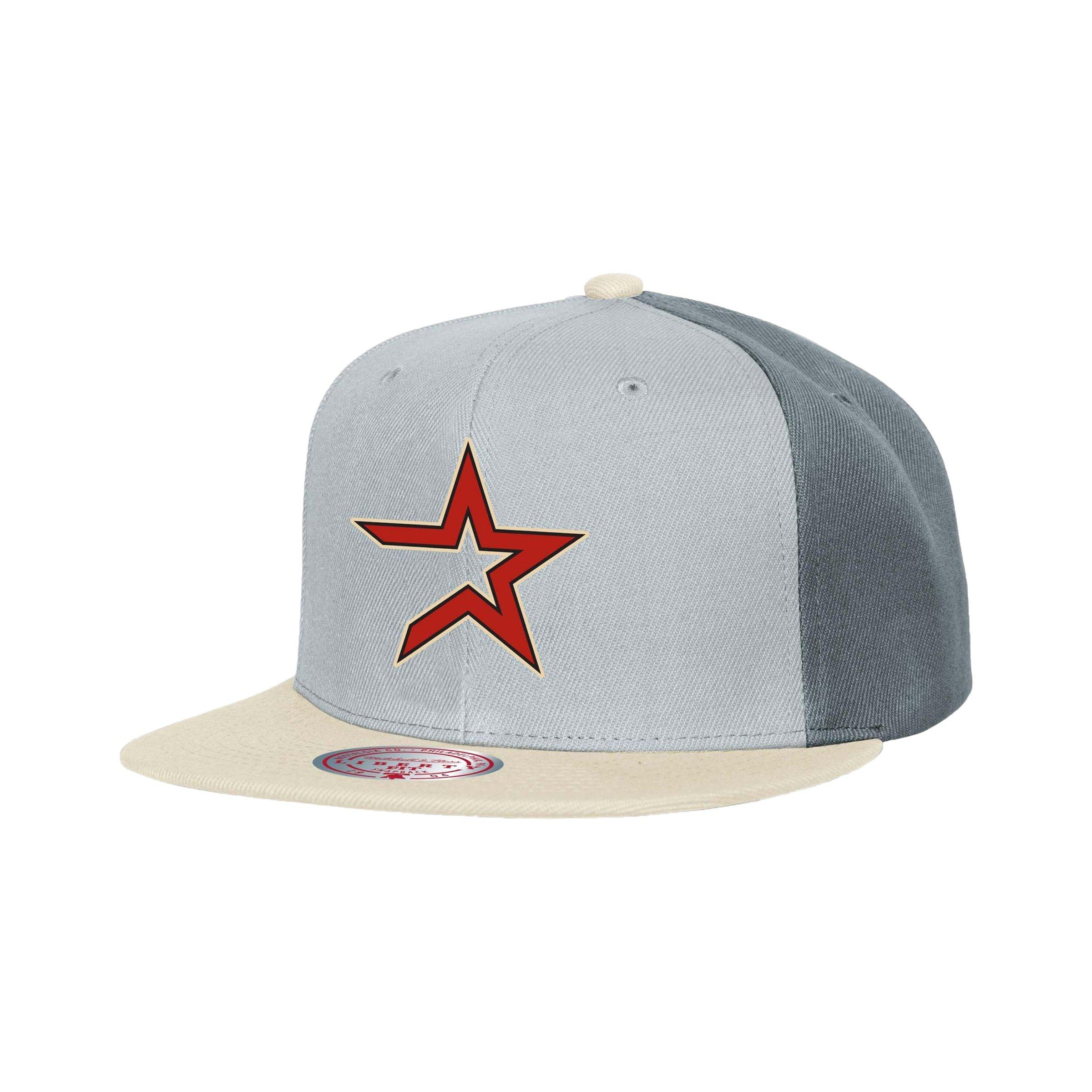 Mitchell & Ness Houston Astros Triple Play Snapback Hat - Grey - GREY Thumbnail View 1