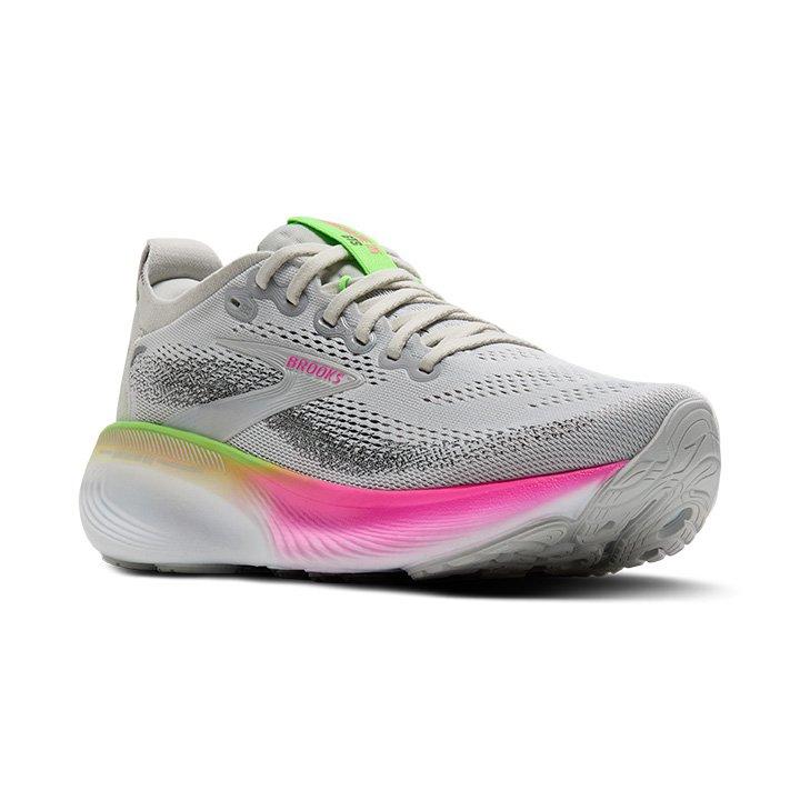 Brooks Adrenaline GTS 25 "Oyster/Pink/Green" Women's Running Shoe - LT GREY/PINK Thumbnail View 7