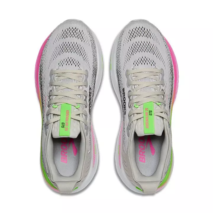 Brooks Adrenaline GTS 25 "Oyster/Pink/Green" Women's Running Shoe - LT GREY/PINK