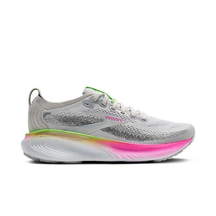 Brooks Adrenaline GTS 25 "Oyster/Pink/Green" Women's Running Shoe - LT GREY/PINK Thumbnail View 1