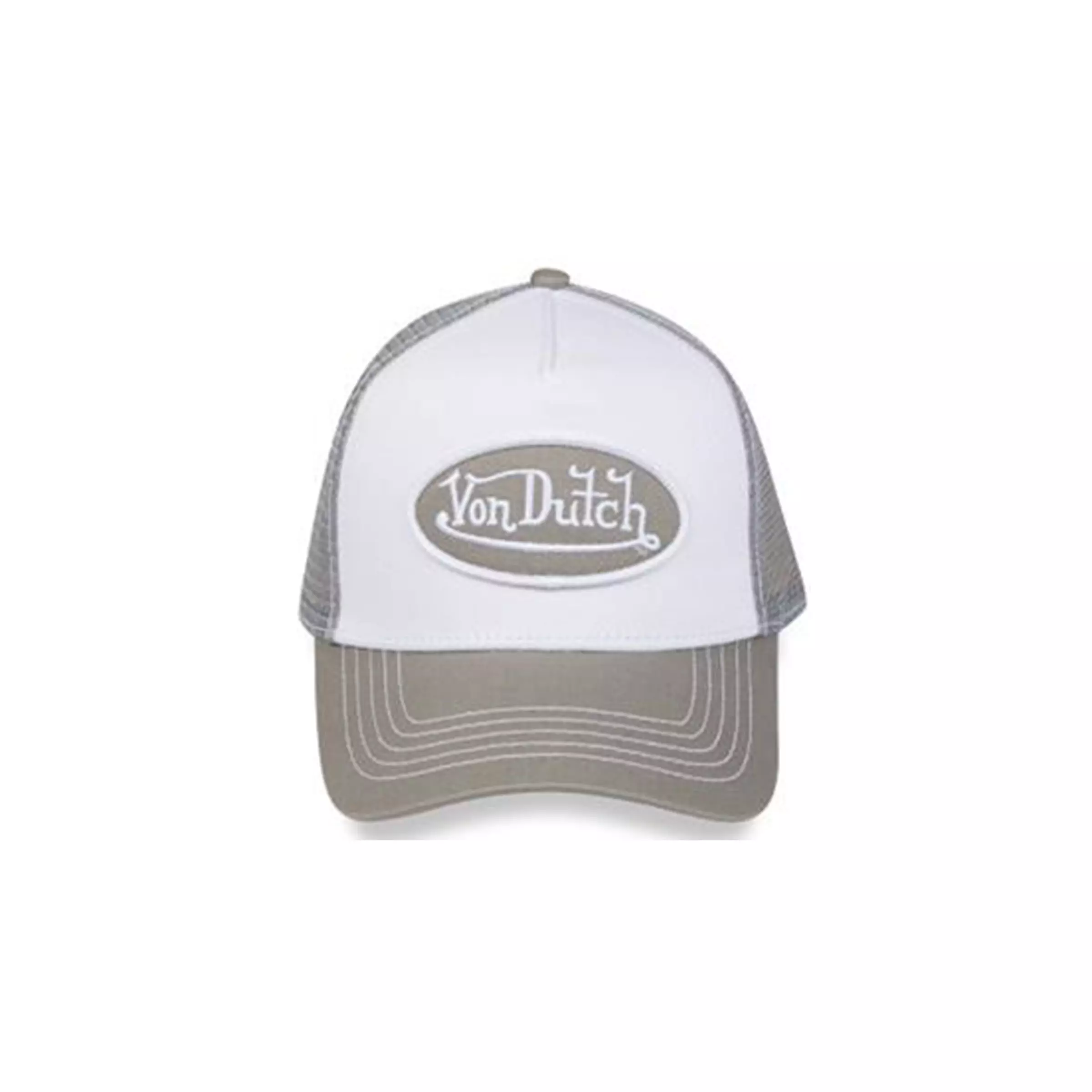 Von Dutch Core Trucker Snapback Hat-Grey/White - GREY/WHITE
