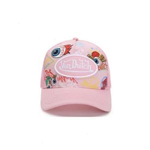 Von Dutch Multicolor Trucker Snapback Hat-Pink