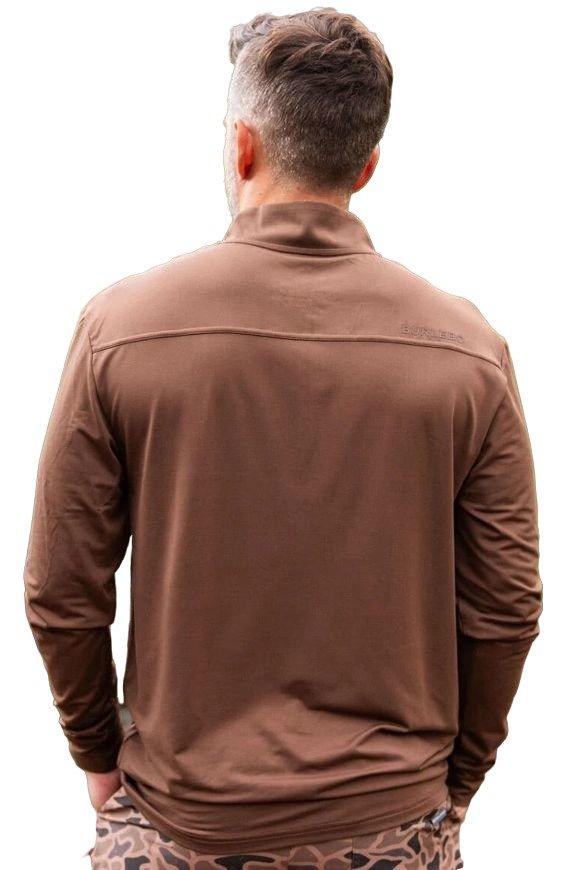 Burlebo Men's Performance Quarter Zip Top - Heather Brown - BROWN Thumbnail View 2