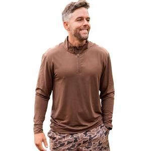 Burlebo Men's Performance Quarter Zip Top - Heather Brown