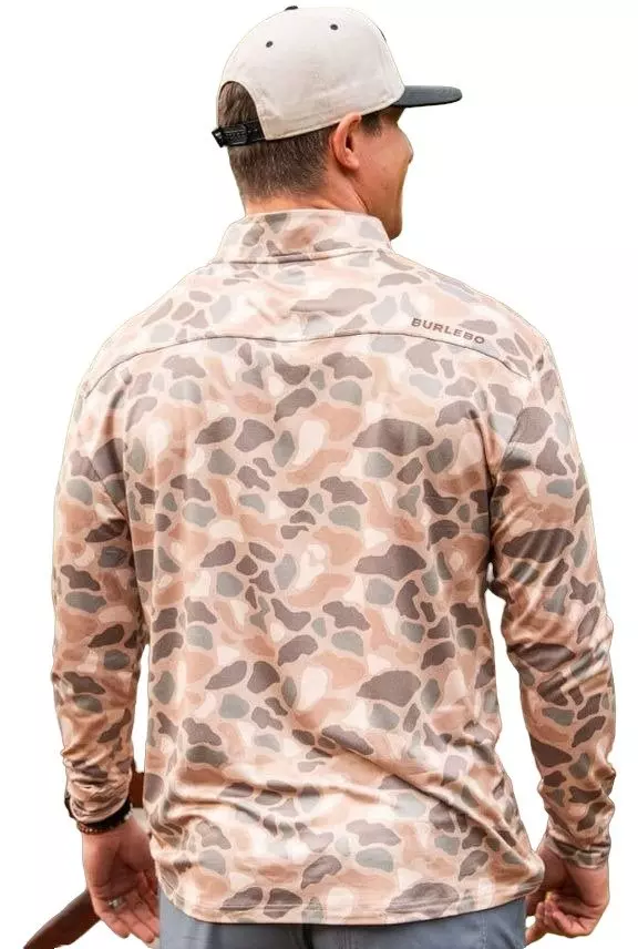 Burlebo Men's Performance Quarter Zip Top - Pintail Camo - CAMOUFLAGE