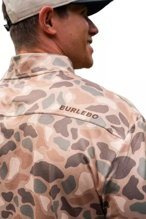 Burlebo Men's Performance Quarter Zip Top - Pintail Camo - CAMOUFLAGE