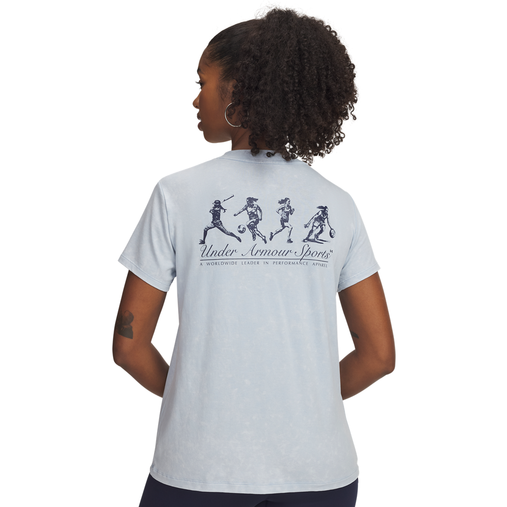 Under Armour Women's Varsity Tee - BLUE Thumbnail View 2