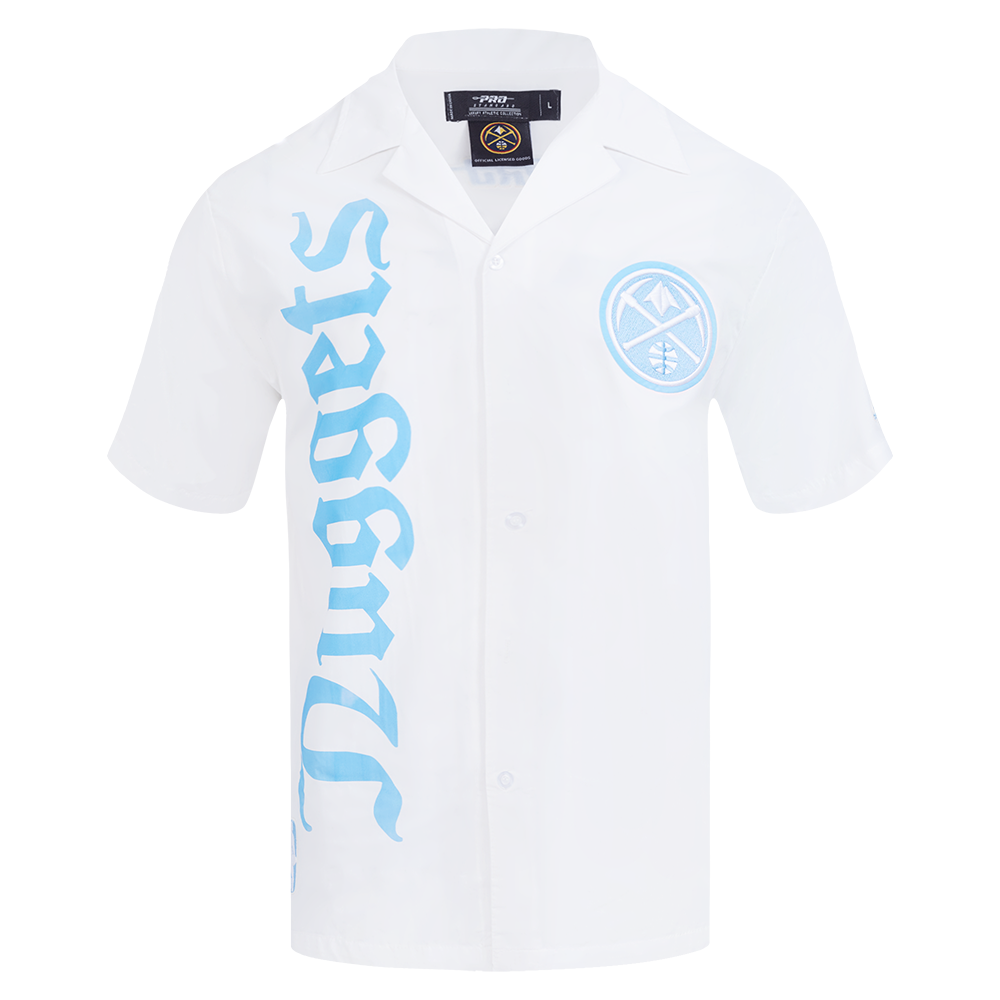 Pro Standard Men's Denver Nuggets Camp Short Sleeve Tee-White - WHITE Thumbnail View 1