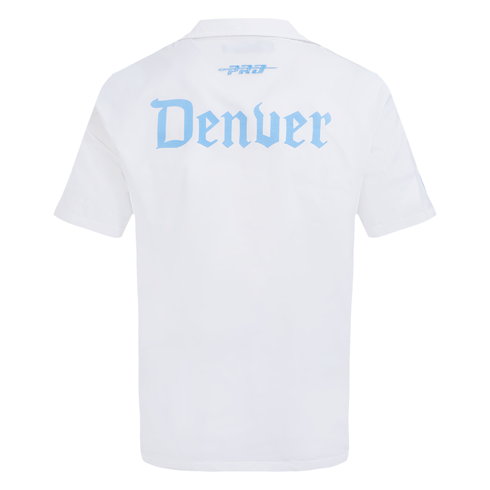 Pro Standard Men's Denver Nuggets Camp Short Sleeve Tee-White - WHITE Thumbnail View 2