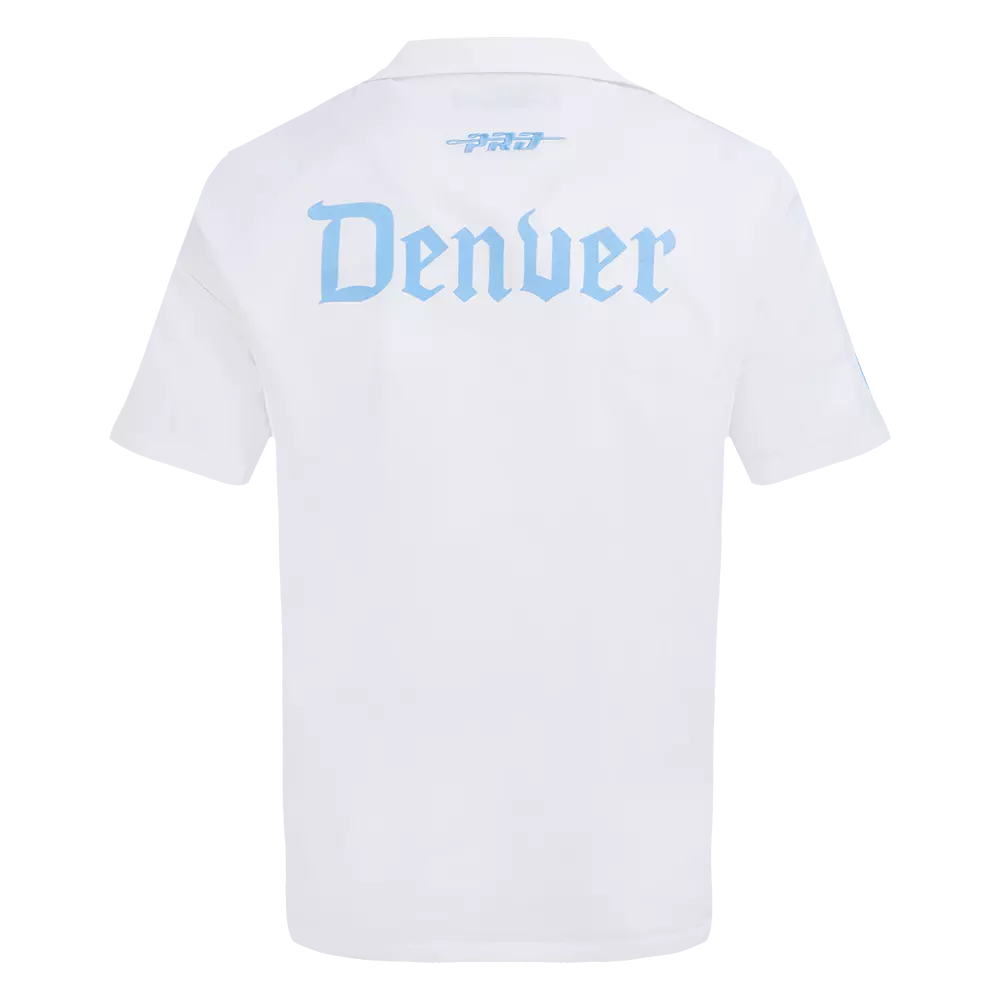 Pro Standard Men's Denver Nuggets Camp Short Sleeve Tee-White - WHITE