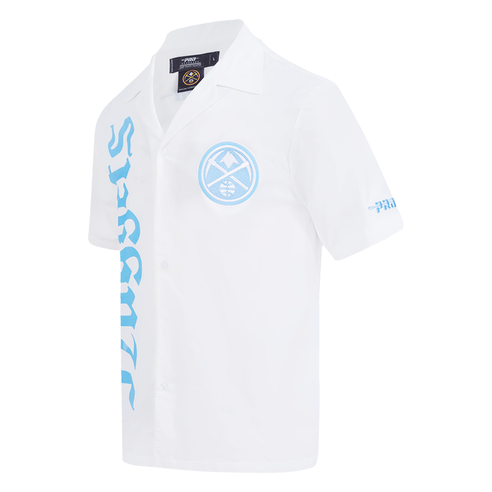 Pro Standard Men's Denver Nuggets Camp Short Sleeve Tee-White - WHITE Thumbnail View 3