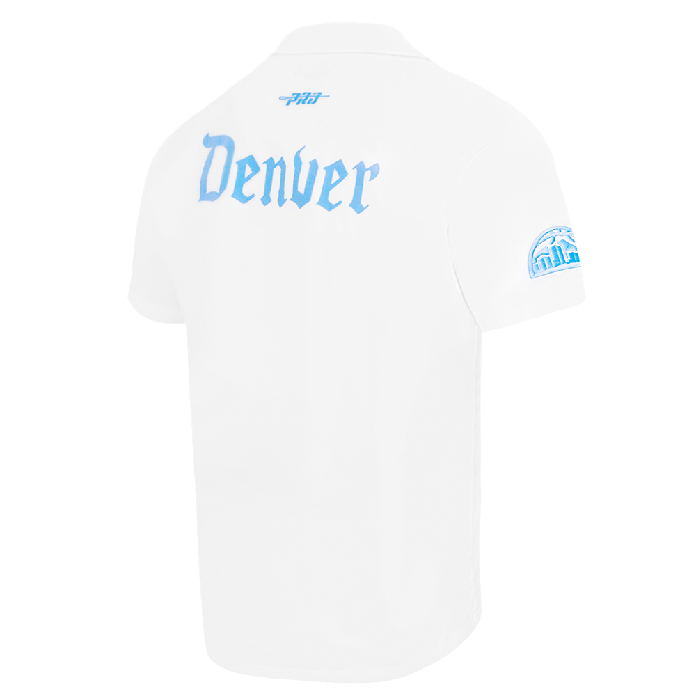 Pro Standard Men's Denver Nuggets Camp Short Sleeve Tee-White - WHITE Thumbnail View 4