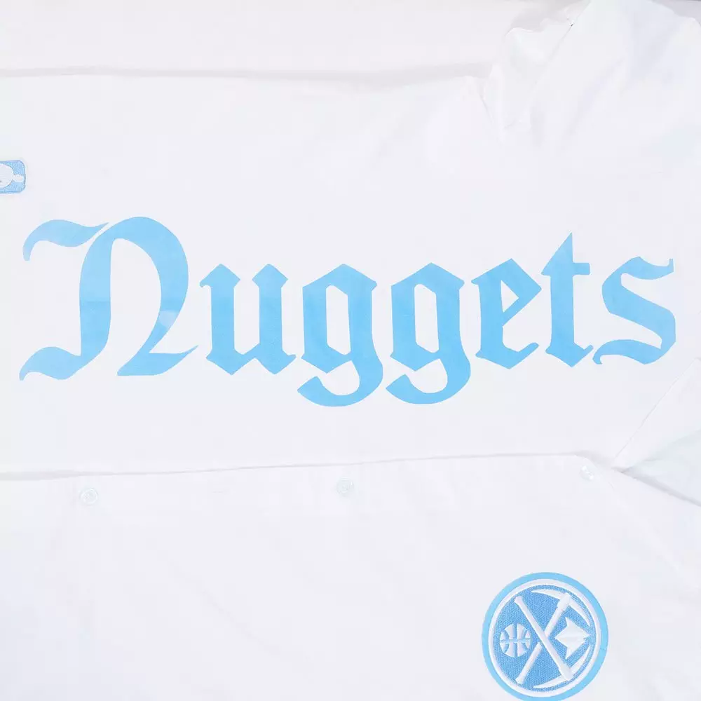 Pro Standard Men's Denver Nuggets Camp Short Sleeve Tee-White - WHITE