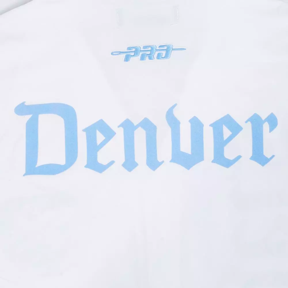 Pro Standard Men's Denver Nuggets Camp Short Sleeve Tee-White - WHITE