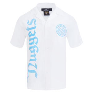Pro Standard Men's Denver Nuggets Camp Short Sleeve Tee-White