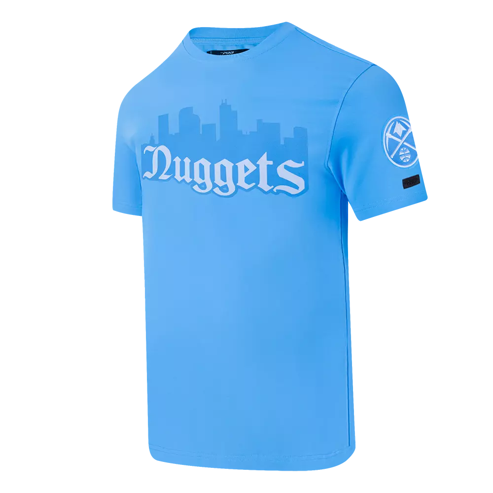 Pro Standard Men's Denver Nuggets City Scape Short Sleeve Tee-Light Blue - LT BLUE