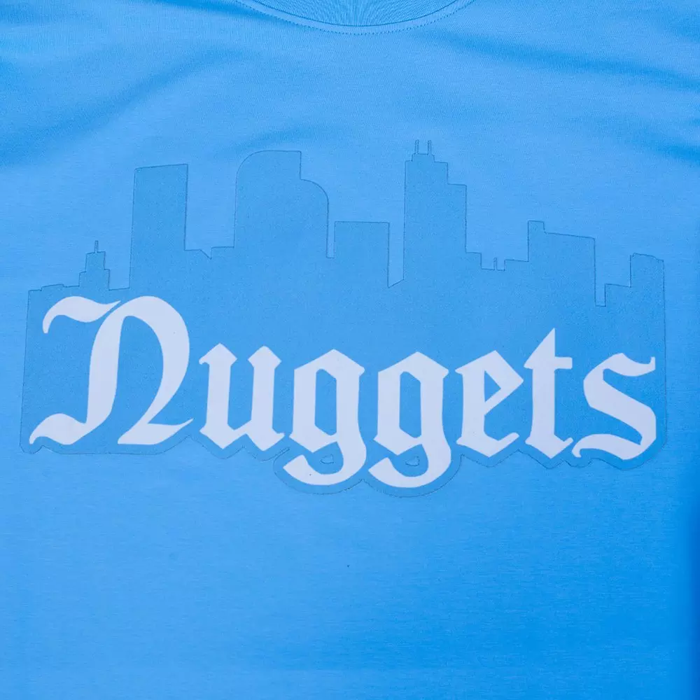 Pro Standard Men's Denver Nuggets City Scape Short Sleeve Tee-Light Blue - LT BLUE