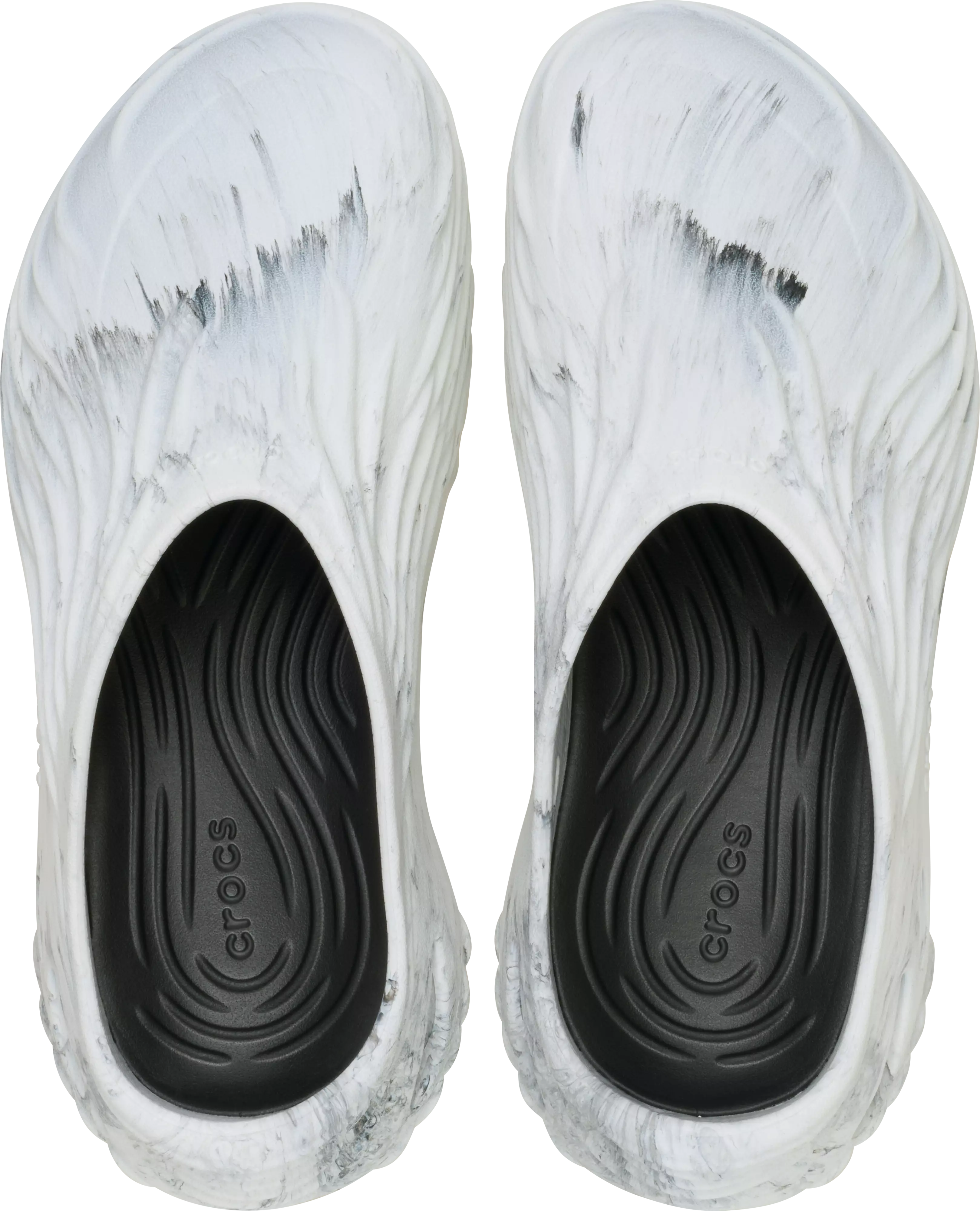 Crocs Echo Wave Marble "Black/White" Unisex Sandal - BLACK/WHITE