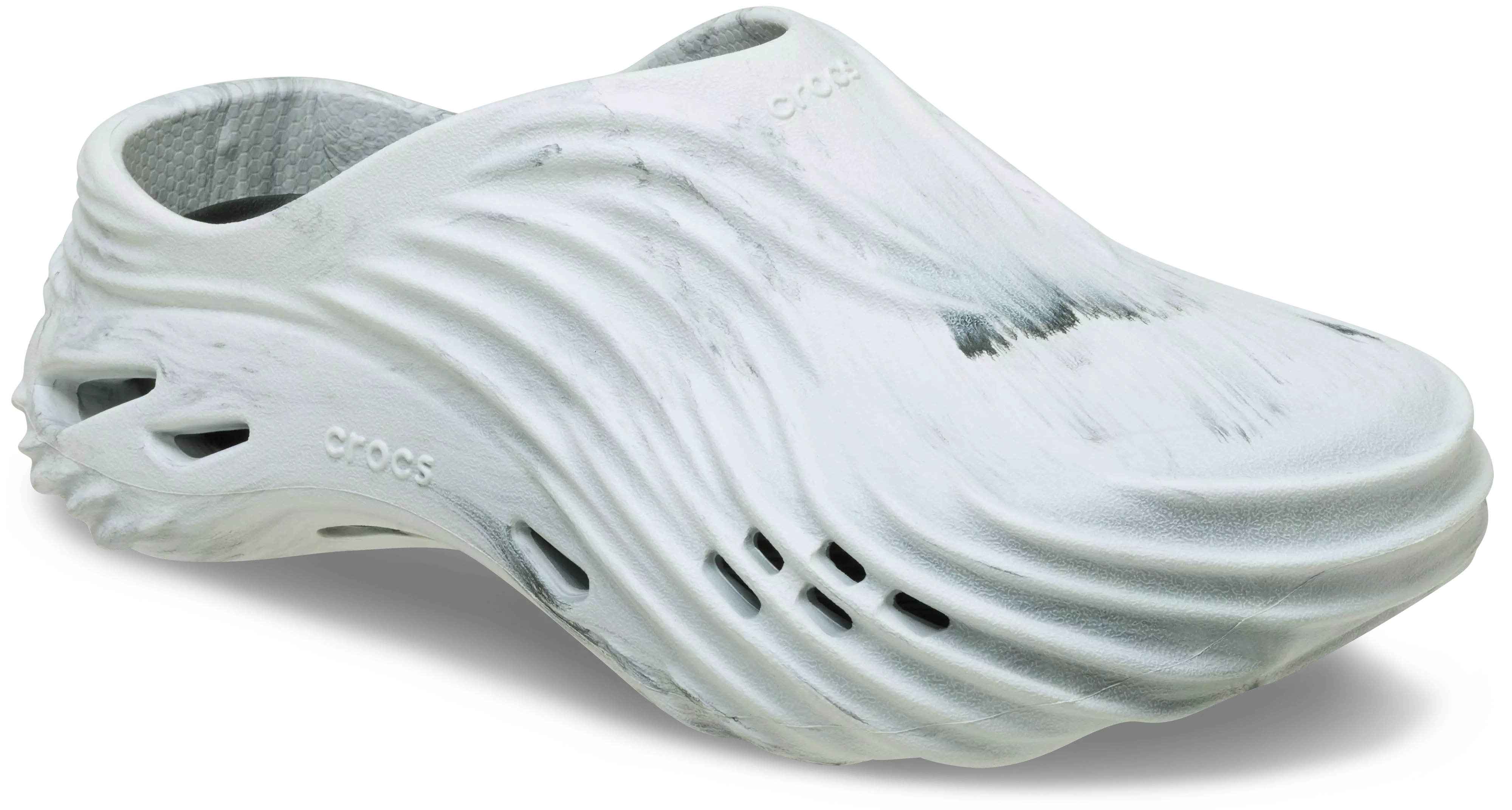 Crocs Echo Wave Marble "Black/White" Unisex Sandal - BLACK/WHITE