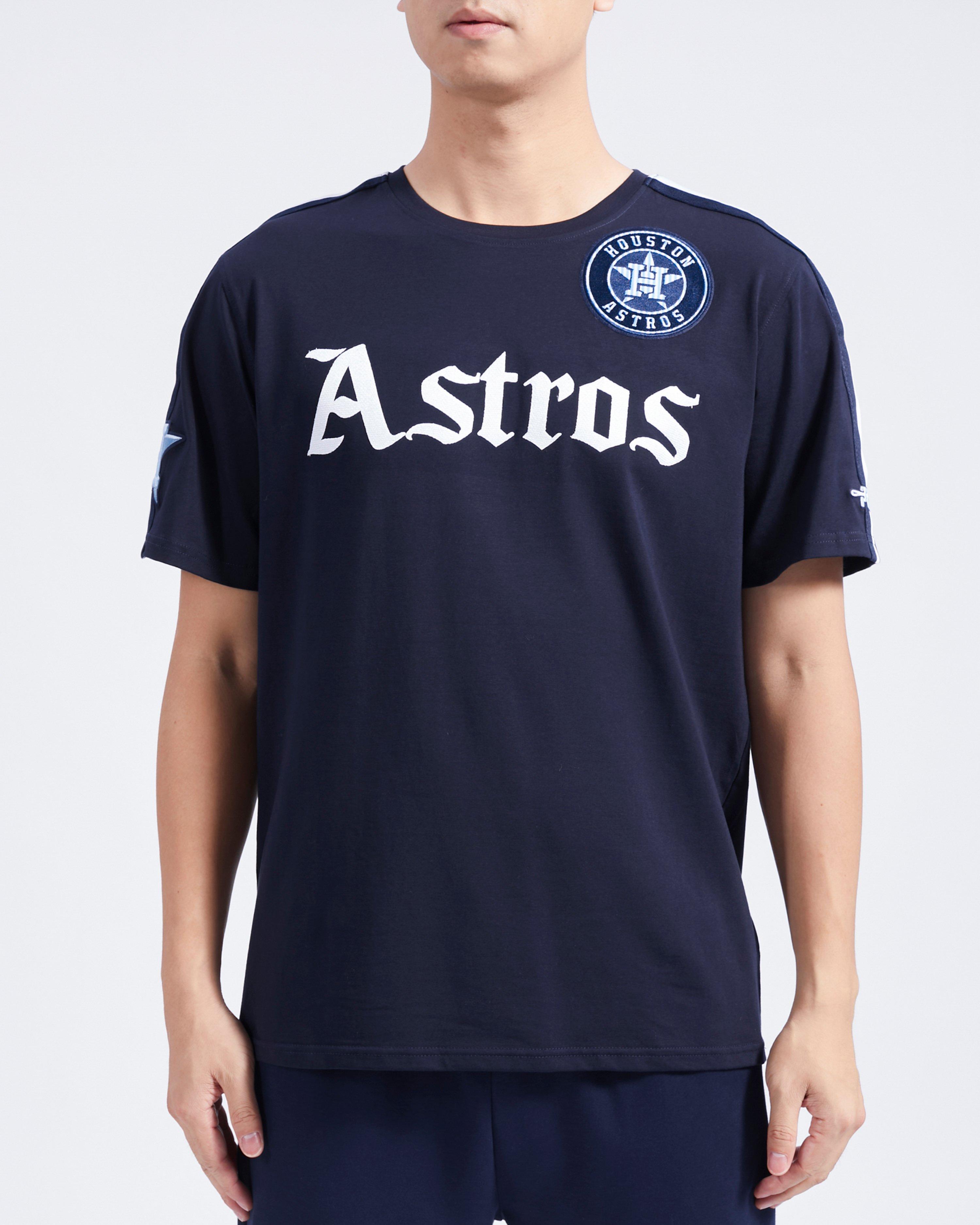 Pro Standard Houston Astros Country Club Striped Short Sleeve Tee-Navy - NAVY Thumbnail View 1