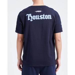 Pro Standard Houston Astros Country Club Striped Short Sleeve Tee-Navy
