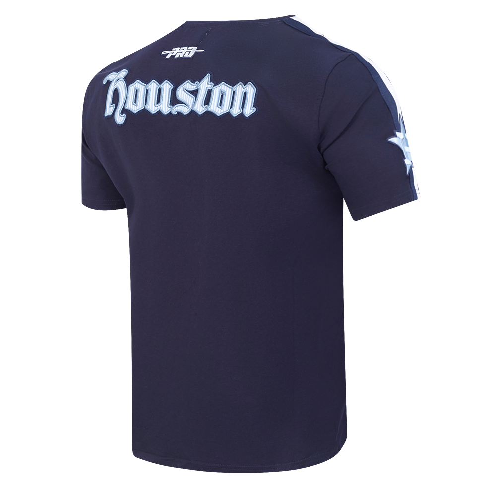 Pro Standard Houston Astros Country Club Striped Short Sleeve Tee-Navy - NAVY Thumbnail View 4