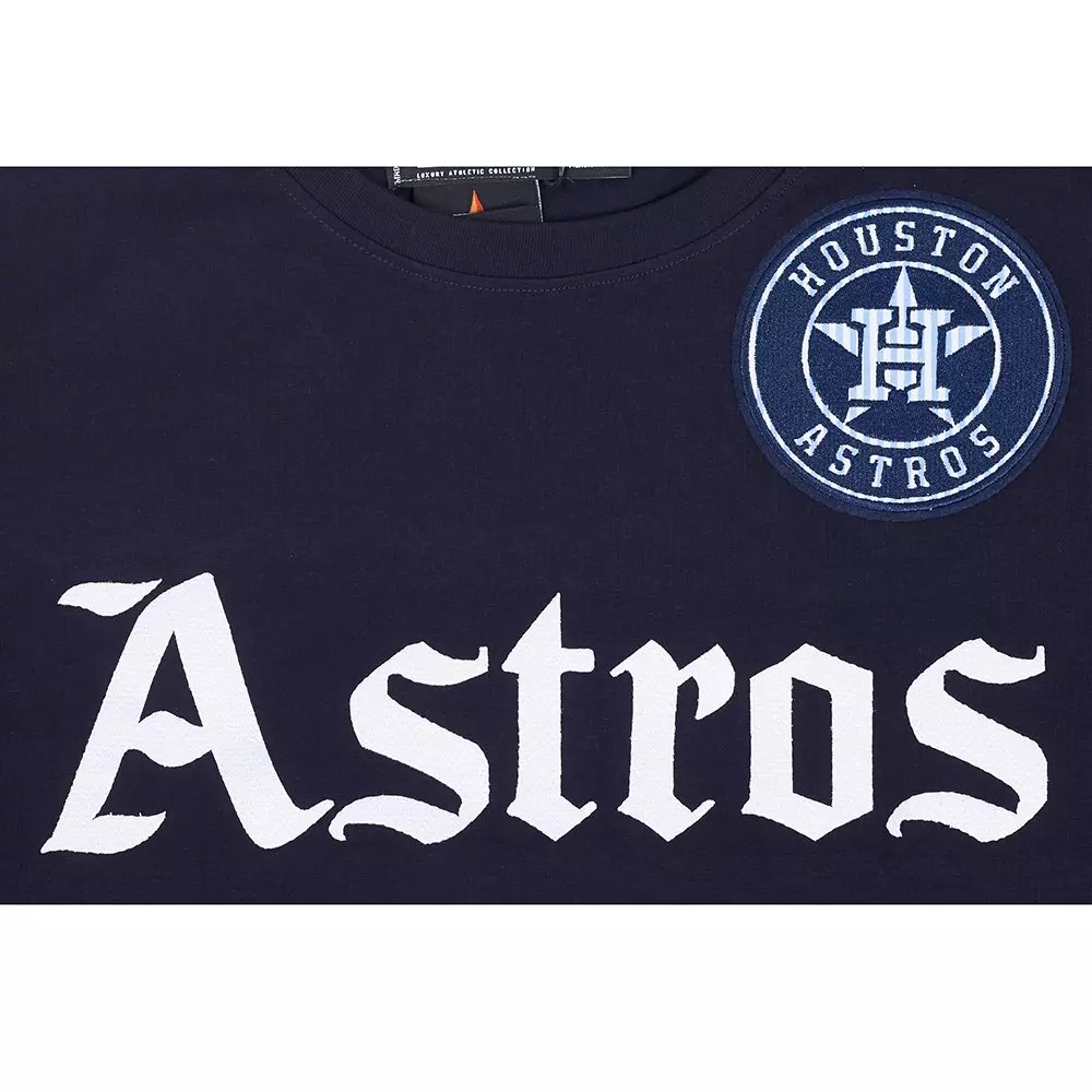 Pro Standard Houston Astros Country Club Striped Short Sleeve Tee-Navy - NAVY